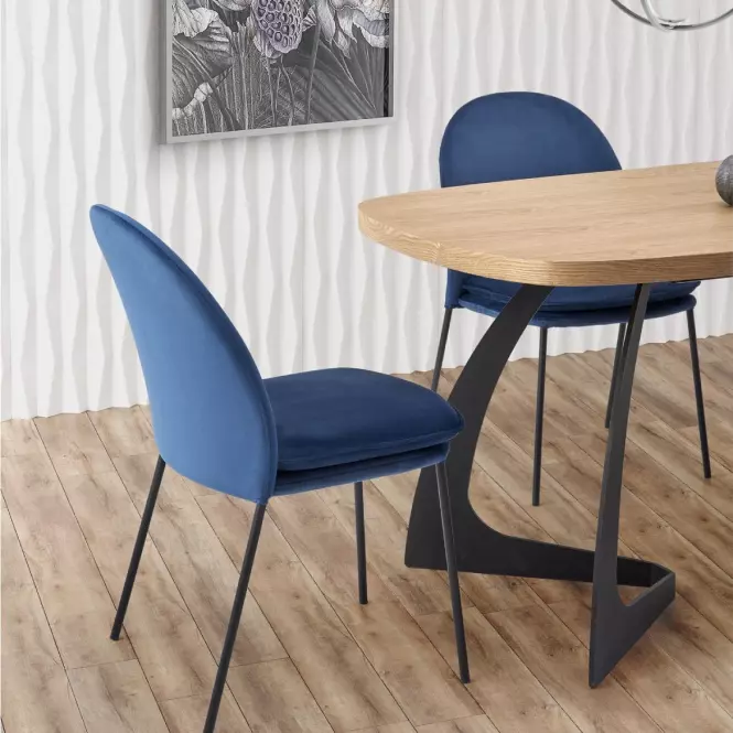 Rozkladací stôl Veldon 160/200x90cm Mdf/Oceľ – Dub Naturalny/Čierna