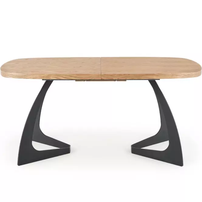Rozkladací stôl Veldon 160/200x90cm Mdf/Oceľ – Dub Naturalny/Čierna