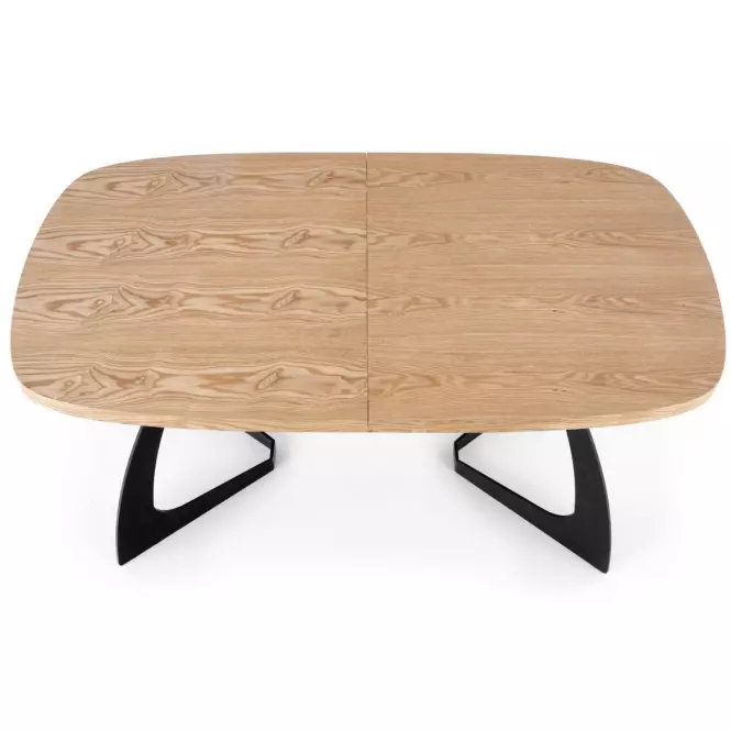 Rozkladací stôl Veldon 160/200x90cm Mdf/Oceľ – Dub Naturalny/Čierna