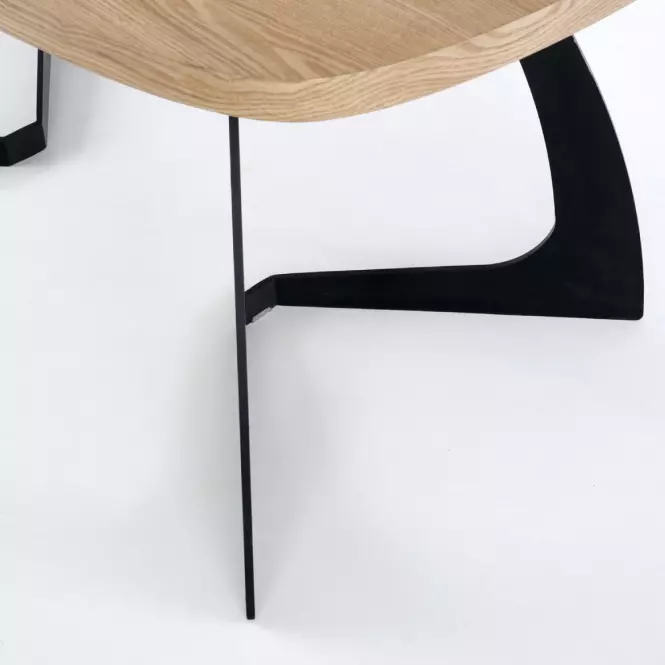 Rozkladací stôl Veldon 160/200x90cm Mdf/Oceľ – Dub Naturalny/Čierna