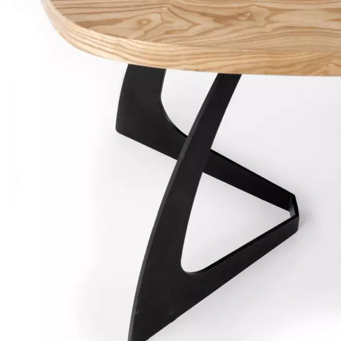 Rozkladací stôl Veldon 160/200x90cm Mdf/Oceľ – Dub Naturalny/Čierna