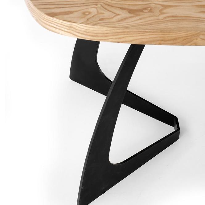 Rozkladací stôl Veldon 160/200x90cm Mdf/Oceľ – Dub Naturalny/Čierna