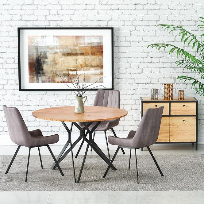 Stôl Pixel 2 120 Mdf/Oceľ – Dub Zlatá/Čierna,3