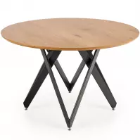 Stôl Mozambik 120 Mdf/Oceľ – Dub Zlatá/Čierna