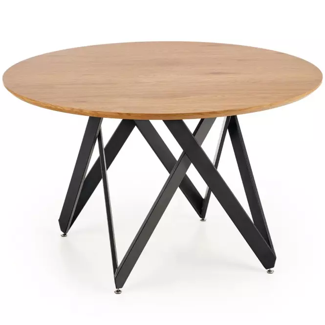 Stôl Mozambik 120 Mdf/Oceľ – Dub Zlatá/Čierna