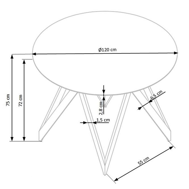 Stôl Mozambik 120 Mdf/Oceľ – Dub Zlatá/Čierna