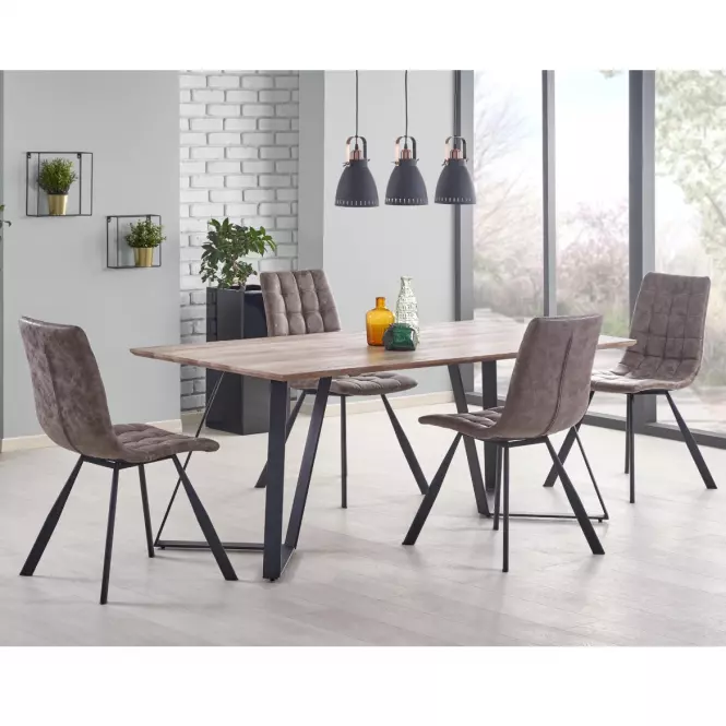 Stôl Calgary 180 Mdf/Oceľ – Orech Rustykalny/Čierna