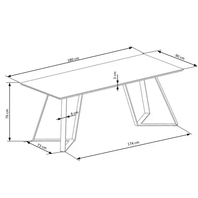 Stôl Calgary 180 Mdf/Oceľ – Orech Rustykalny/Čierna