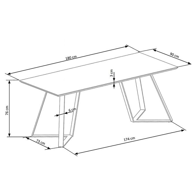 Stôl Calgary 180 Mdf/Oceľ – Orech Rustykalny/Čierna