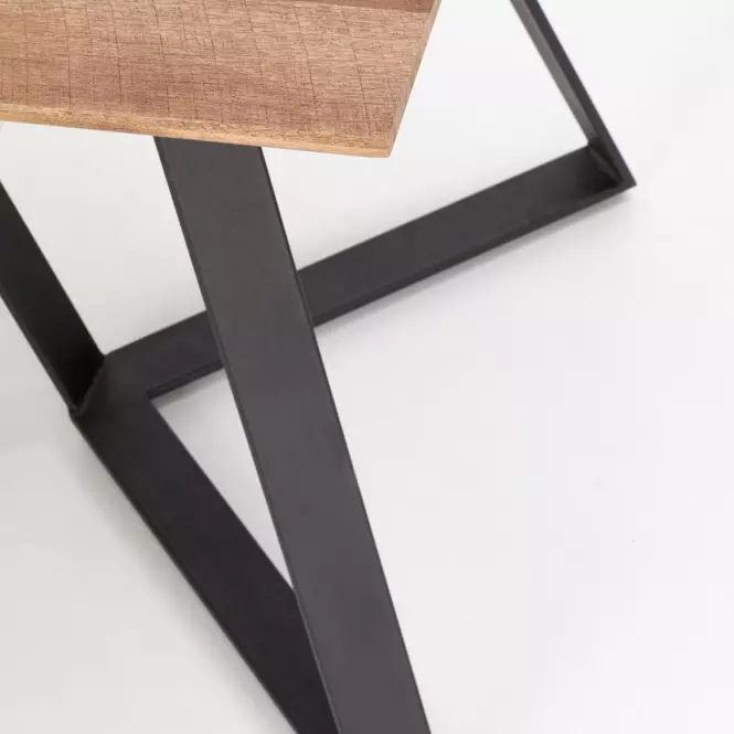 Stôl Calgary 180 Mdf/Oceľ – Orech Rustykalny/Čierna