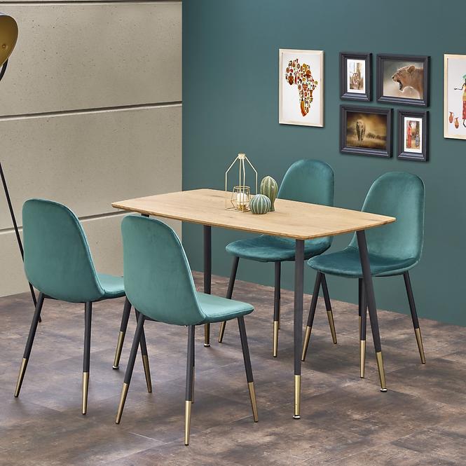 Stôl Tripolis 120x70 Mdf/Oceľ – Dub Zlatá/Čierna/Zlatá