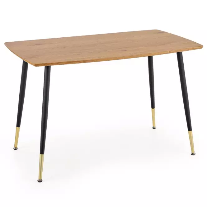 Stôl Tripolis 120x70 Mdf/Oceľ – Dub Zlatá/Čierna/Zlatá