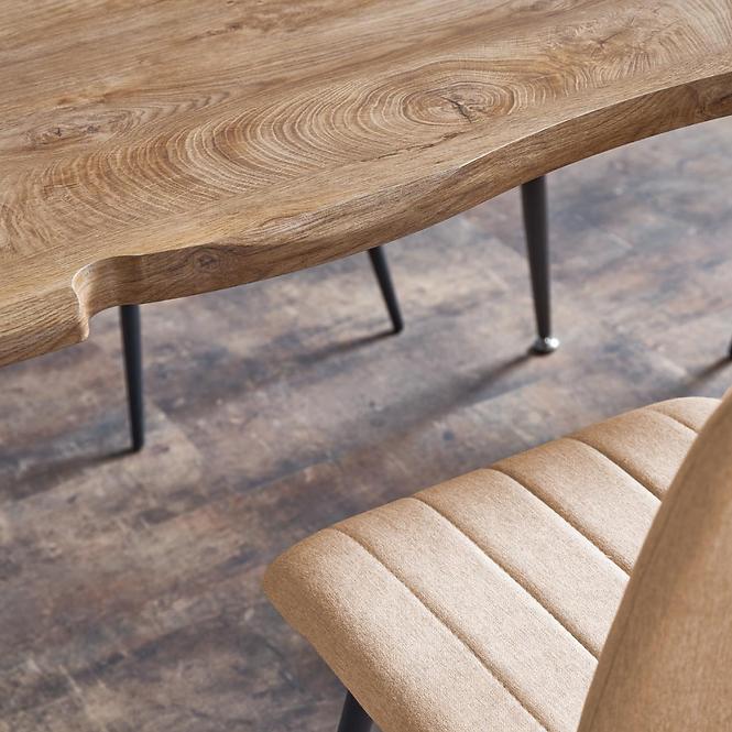 Stôl Larson 120x80 Mdf/Oceľ – Dub Naturalny/Čierna