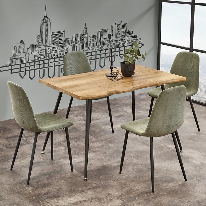 Stôl Larson 120x80 Mdf/Oceľ – Dub Naturalny/Čierna