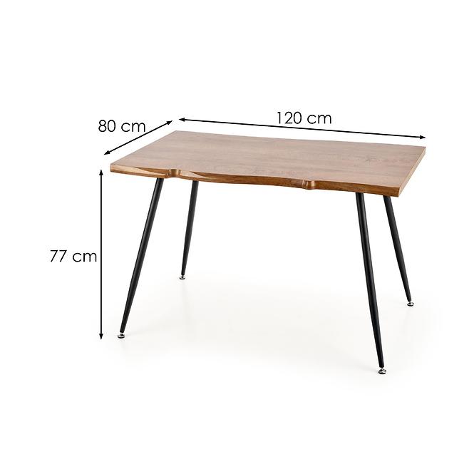 Stôl Larson 120x80 Mdf/Oceľ – Dub Naturalny/Čierna