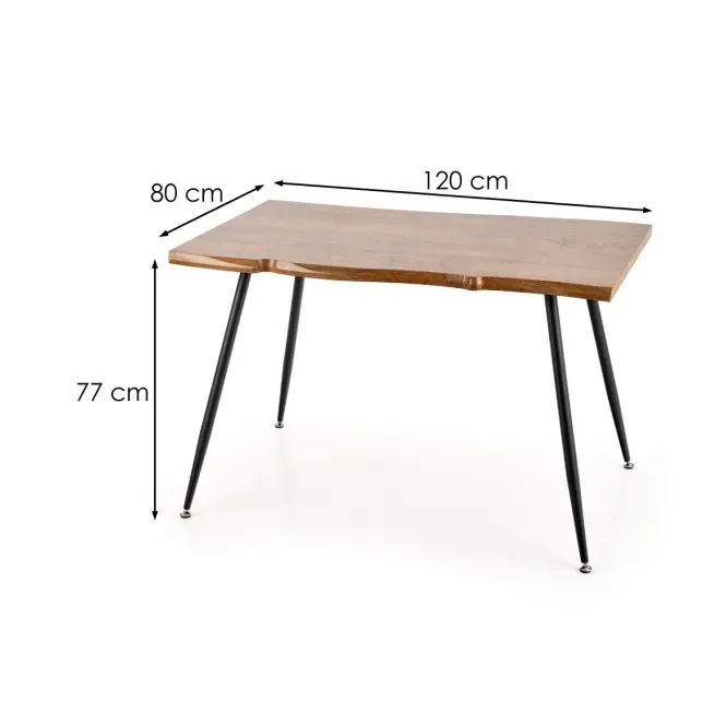 Stôl Larson 120x80 Mdf/Oceľ – Dub Naturalny/Čierna,4