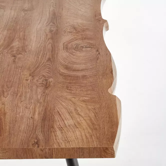 Stôl Larson 120x80 Mdf/Oceľ – Dub Naturalny/Čierna