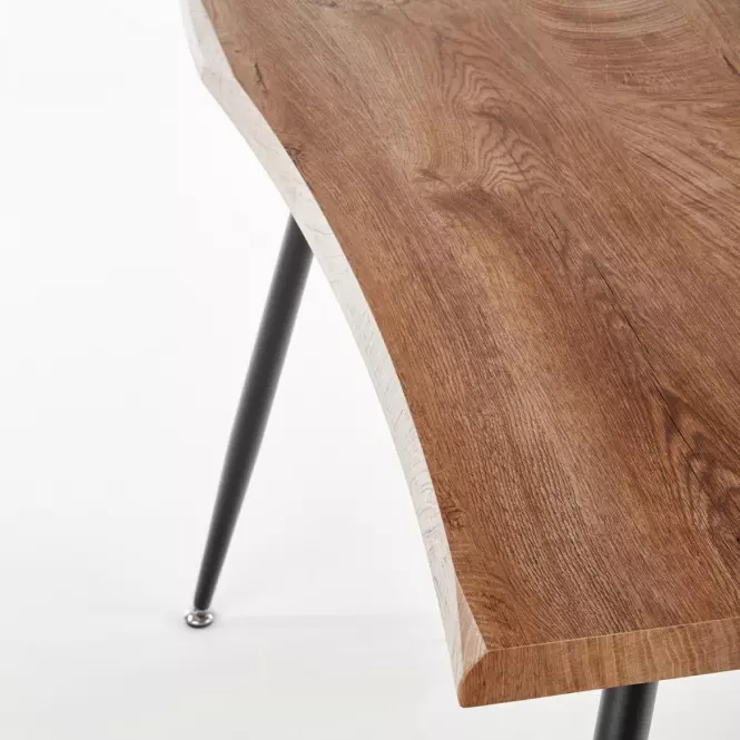 Stôl Larson 120x80 Mdf/Oceľ – Dub Naturalny/Čierna