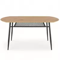 Stôl Jackson 160 Mdf/Rattan/Oceľ – Dub Zlatá/Čierna