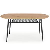 Stôl Jackson 160 Mdf/Rattan/Oceľ – Dub Zlatá/Čierna