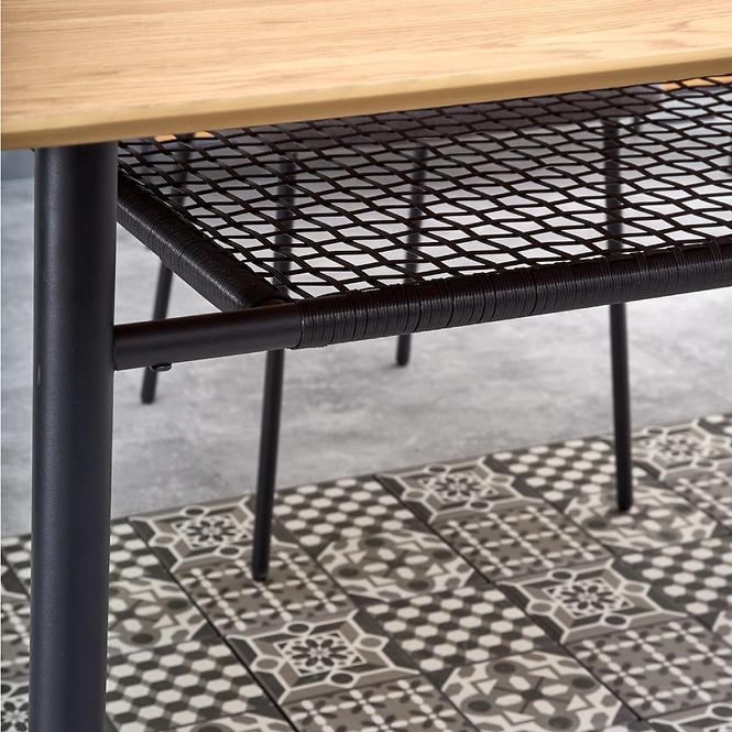 Stôl Jackson 160 Mdf/Rattan/Oceľ – Dub Zlatá/Čierna