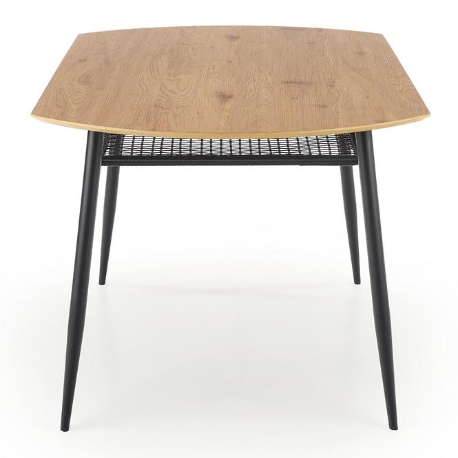 Stôl Jackson 160 Mdf/Rattan/Oceľ – Dub Zlatá/Čierna