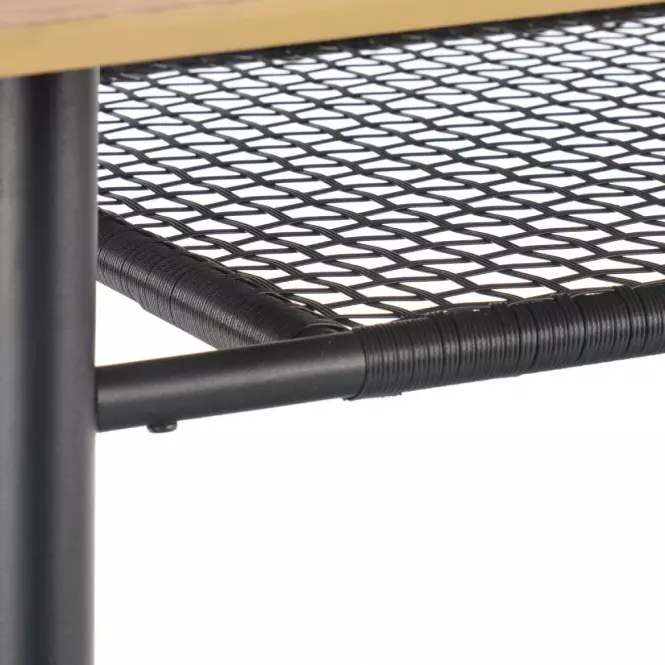 Stôl Jackson 160 Mdf/Rattan/Oceľ – Dub Zlatá/Čierna