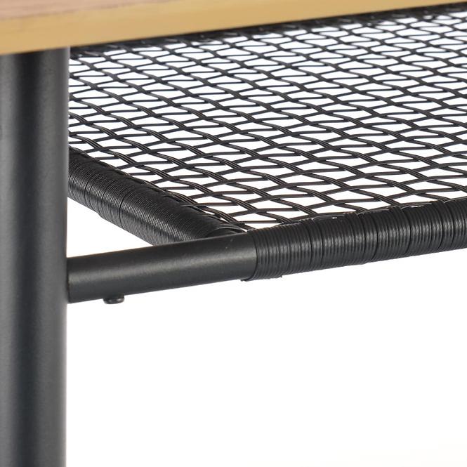 Stôl Jackson 160 Mdf/Rattan/Oceľ – Dub Zlatá/Čierna
