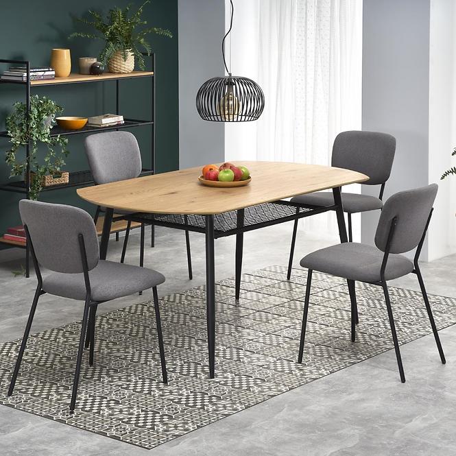 Stôl Jackson 160 Mdf/Rattan/Oceľ – Dub Zlatá/Čierna
