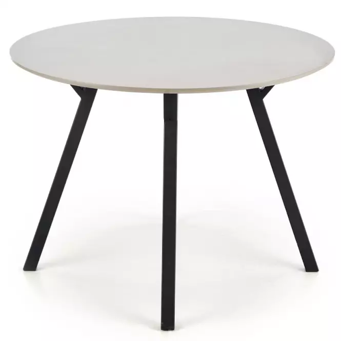 Stôl Balrog Okrągły 100 Mdf/Oceľ – Svetlý Popolavý/Čierna