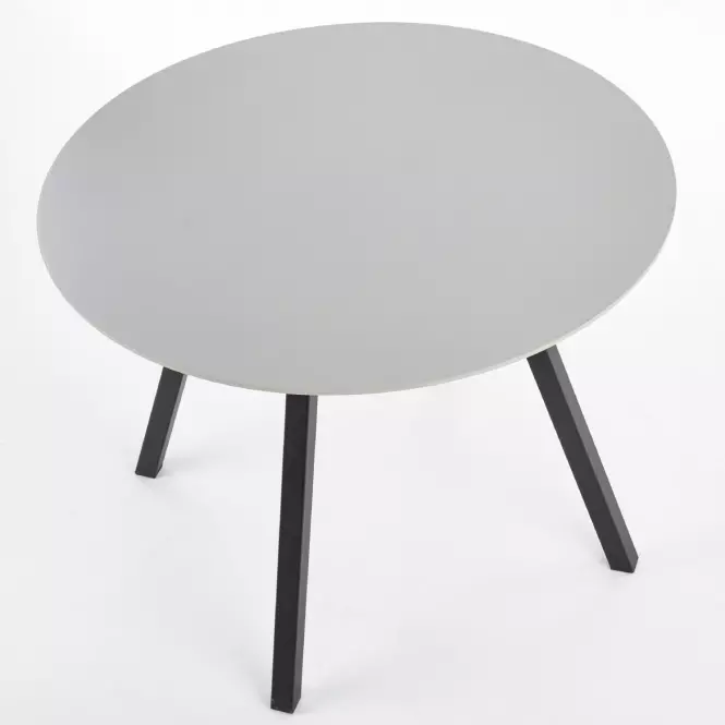 Stôl Balrog Okrągły 100 Mdf/Oceľ – Svetlý Popolavý/Čierna