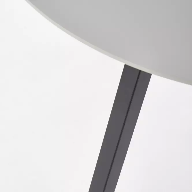 Stôl Balrog Okrągły 100 Mdf/Oceľ – Svetlý Popolavý/Čierna