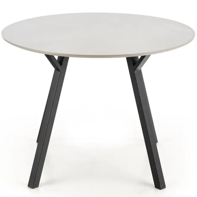 Stôl Balrog Okrúhly 100 Mdf/Oceľ – Svetlý Popolavý/Čierna