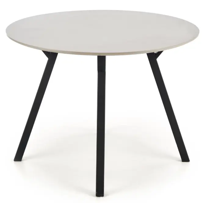 Stôl Balrog Okrúhly 100 Mdf/Oceľ – Svetlý Popolavý/Čierna,2