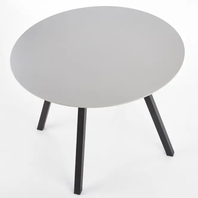 Stôl Balrog Okrúhly 100 Mdf/Oceľ – Svetlý Popolavý/Čierna,3
