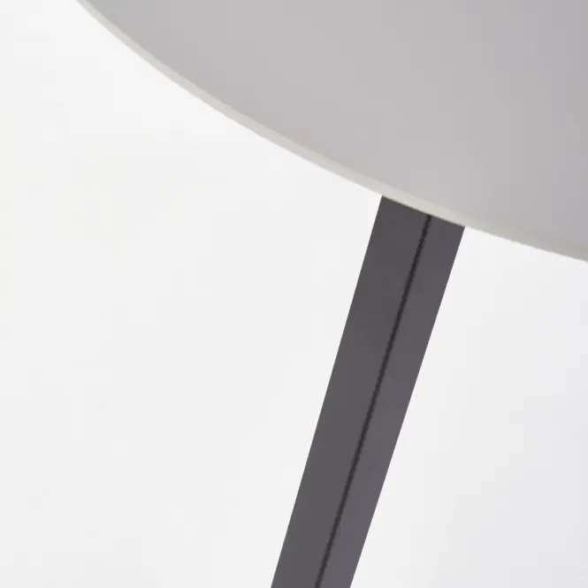 Stôl Balrog Okrúhly 100 Mdf/Oceľ – Svetlý Popolavý/Čierna,7