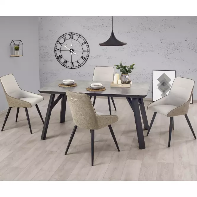 Stôl Halifax 160 Mdf/Oceľ – Beton/Čierna