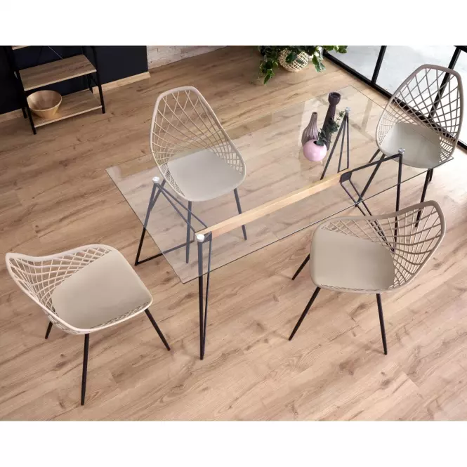 Stôl Allegro 160x80 Transparentný/Čierna