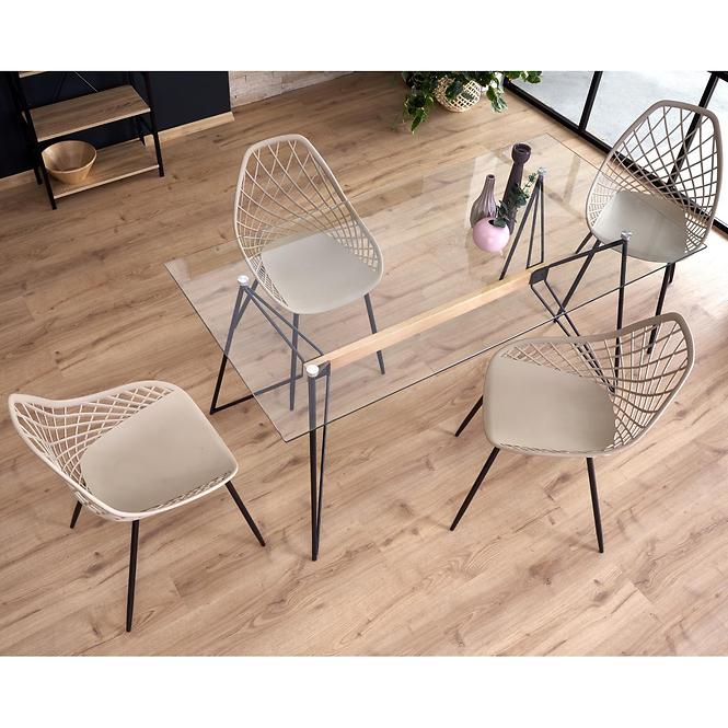 Stôl Allegro 160x80 Transparentný/Čierna