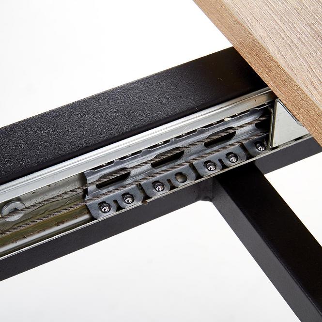 Rozkladací stôl Albon 120/160x80cm Mdf/Oceľ – Dub Sanoma/Popolavý/Čierna