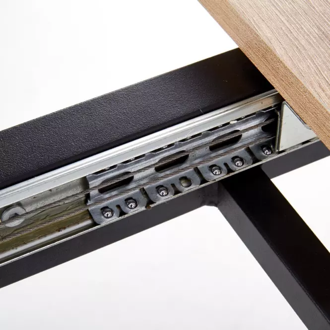 Rozkladací stôl Albon 120/160x80cm Mdf/Oceľ – Dub Sanoma/Popolavý/Čierna,10