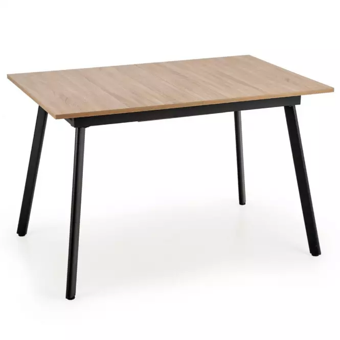 Rozkladací stôl Albon 120/160x80cm Mdf/Oceľ – Dub Sanoma/Popolavý/Čierna