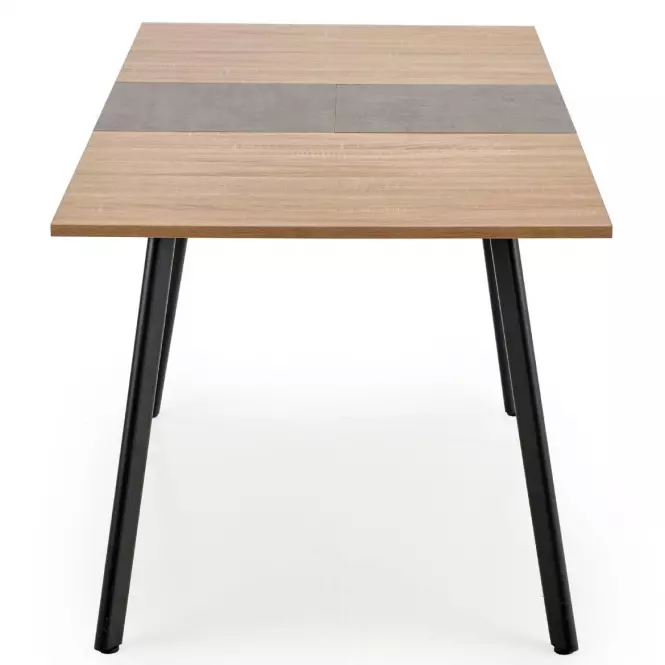 Rozkladací stôl Albon 120/160x80cm Mdf/Oceľ – Dub Sanoma/Popolavý/Čierna
