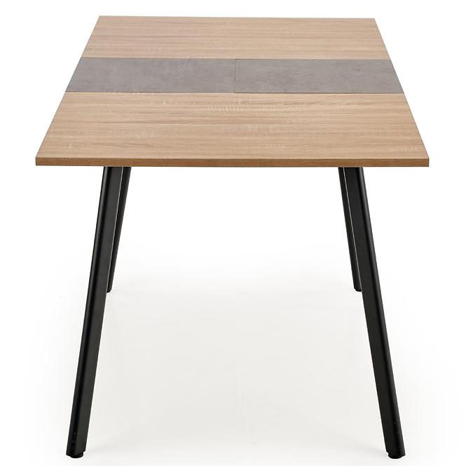 Rozkladací stôl Albon 120/160x80cm Mdf/Oceľ – Dub Sanoma/Popolavý/Čierna