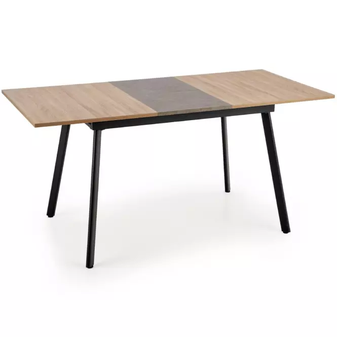 Rozkladací stôl Albon 120/160x80cm Mdf/Oceľ – Dub Sanoma/Popolavý/Čierna