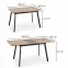 Rozkladací stôl Albon 120/160x80cm Mdf/Oceľ – Dub Sanoma/Popolavý/Čierna,7