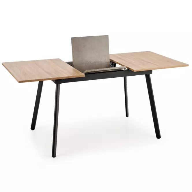 Rozkladací stôl Albon 120/160x80cm Mdf/Oceľ – Dub Sanoma/Popolavý/Čierna