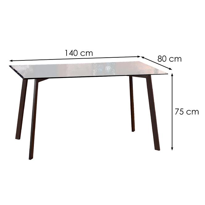 Stôl Trax 140x80 Sklo/Oceľ – Dymiony/Čierna,2