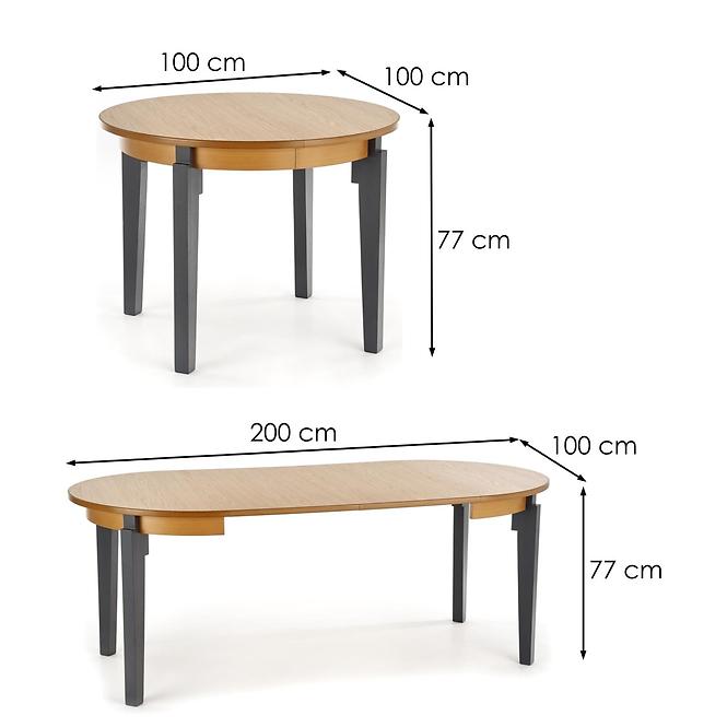 Rozkladací stôl Sorbus 100/200x100cm Mdf/Drevo – Dub Miodow/Grafit