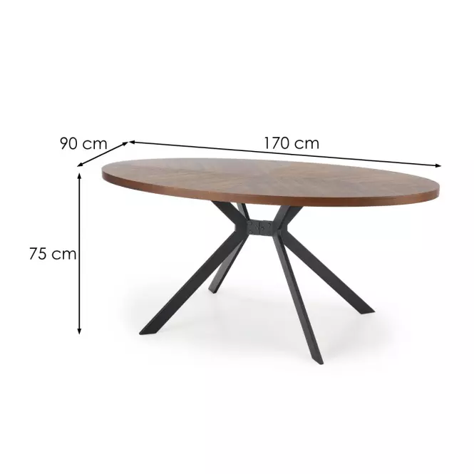 Stôl Locarno 170 Mdf/Oceľ – Orechowy/Čierna